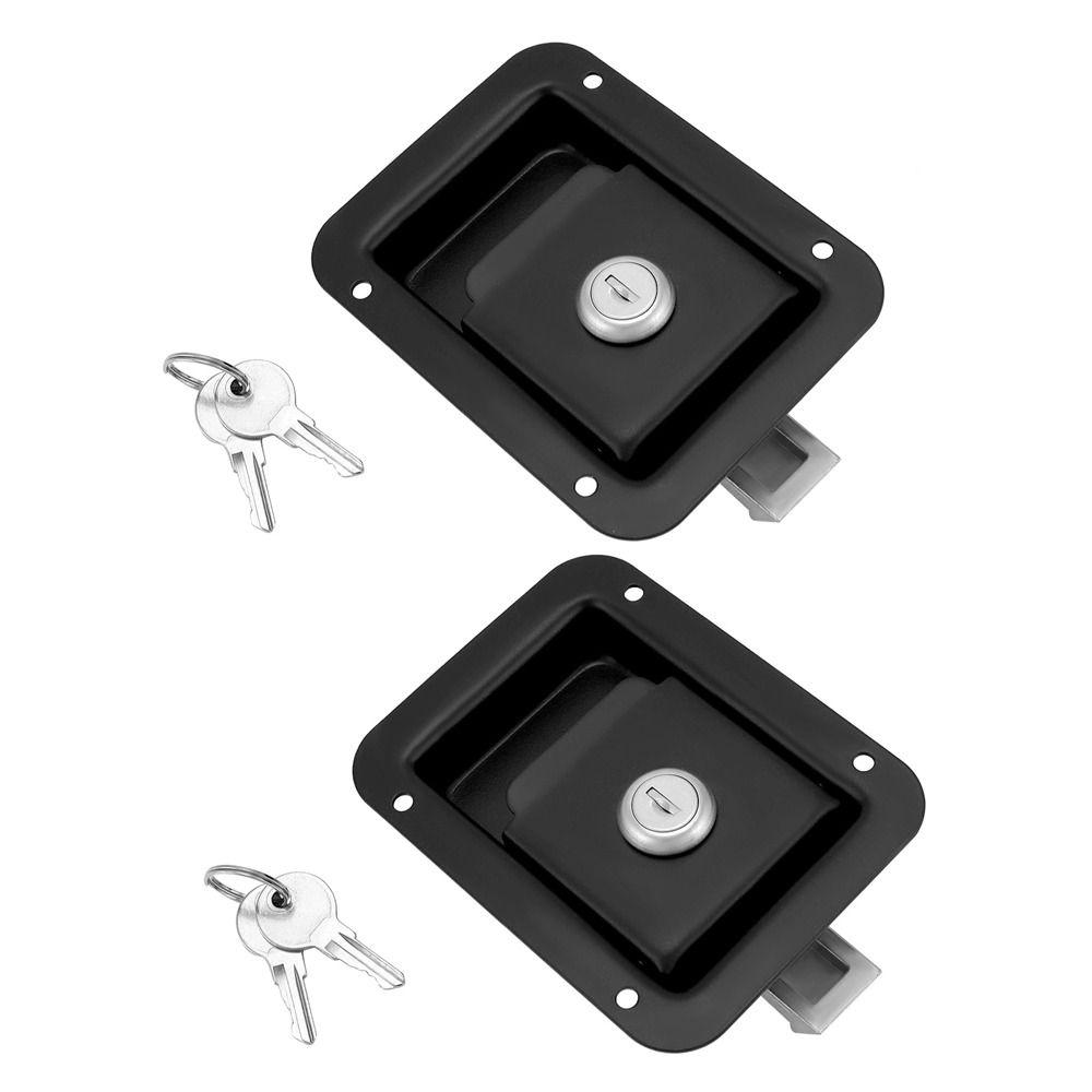 

2 упаковки из нержавеющей стали, дверная защелка для автофургона, черные защелки с ручкой, замки для дорожного прицепа, грузовик, прицеп для автофургона