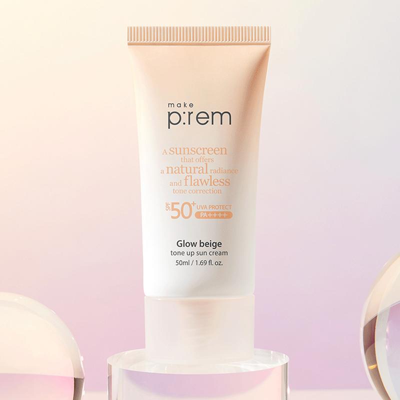 [make p:rem] Glow Beige Tone Up Sun Cream SPF 50+ PA++++ 50ml