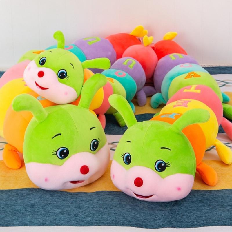 Colorful Plush for CATERPILLAR Toy, Soft Polyester Decorative Pillow Doll, Creative Long Striped Bug Design, Funny, Soft Letters