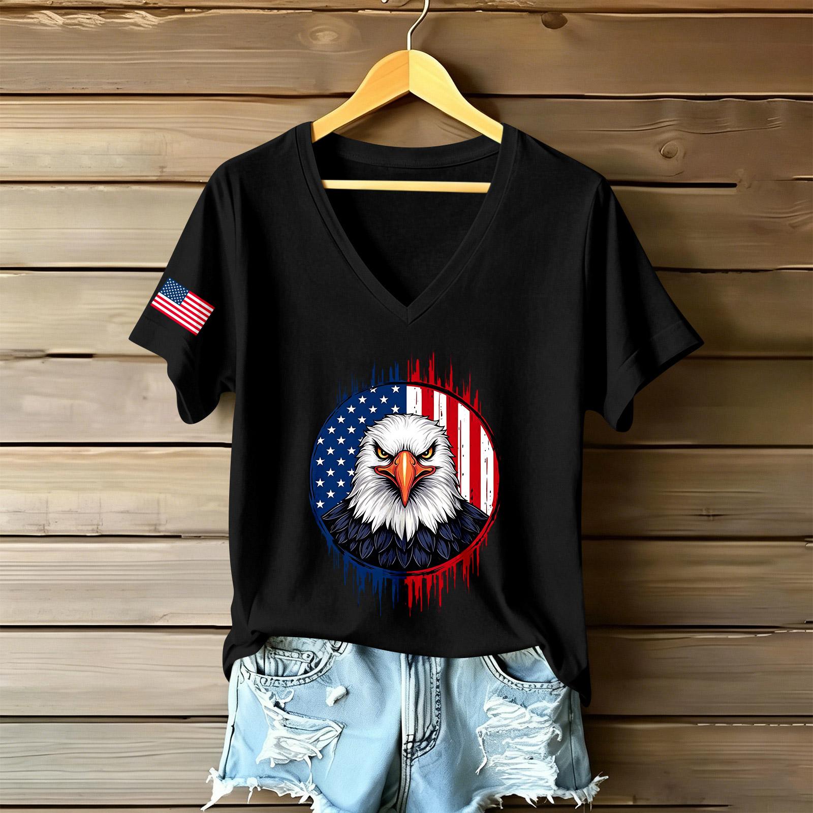 

Womens Casual V Neck Short Sleeve T Shirt Top Lightweight Soft Fabric Relaxed Fit Letter Print Tee L чёрный