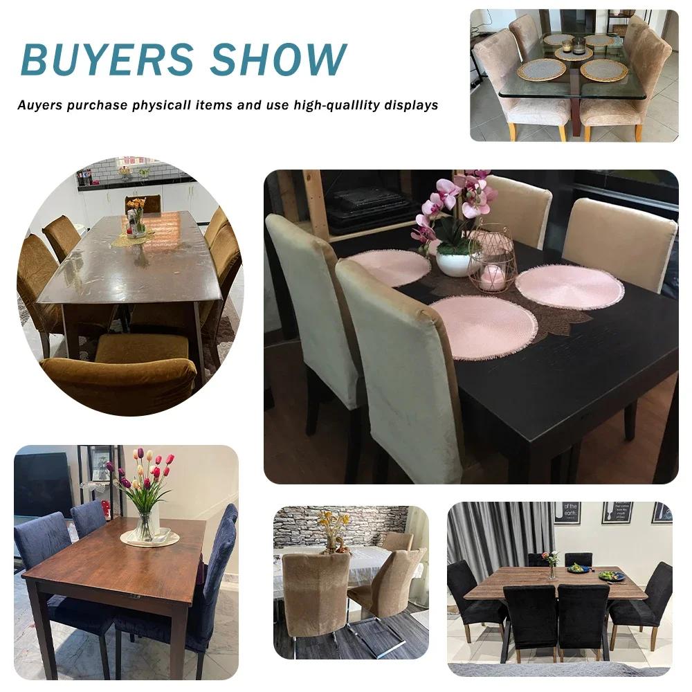 Miękkie aksamitne pokrowce na krzesła Grube jednokolorowe pokrowce na siedziska krzeseł Elastyczne pokrowce na krzesła do jadalni Biuro Bankiet Restauracja 1 szt.