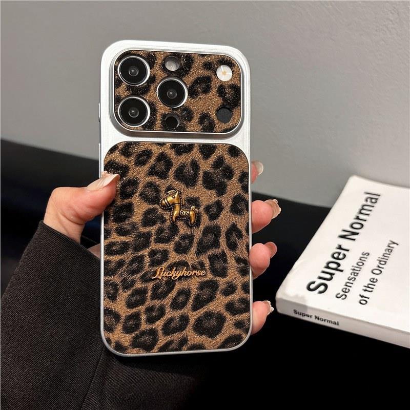 

Premium Leopard Print Glitter Case for iPhone 16 Pro Max and 13 by Little Golden Horse. iPhone 16