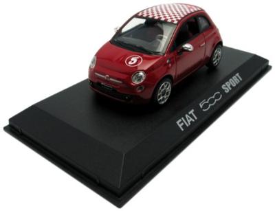 Norev Fiat 500 07 Vlag Afgewerkt Product 1/43 Rood/Blokjes