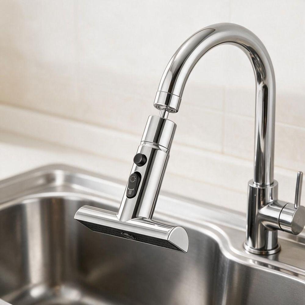 360-degree Rotation Waterfall Kitchen Faucet Extender Anti-splash Kitchen Tap Bathroom