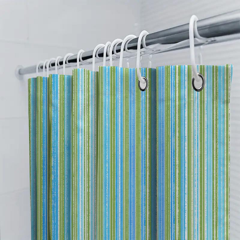 Rideau de douche géométrique aux couleurs vives avec design moderne pour la décoration de salle de bain Tissu imperméable, Entretien facile (Numéro d'article: Ch