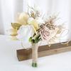 Artificial Flowers Bridal Bouquet for Bride, Rustic Wedding Bouquets for Bride Silk Round Artificial Wedding Flowers Bouquets