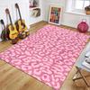 Aesthetic Pink Heart & Swirl Area Rug Carpet Mat Collection Non-Slip Easy Clean Large Size for Bedroom Living Room Home Decor