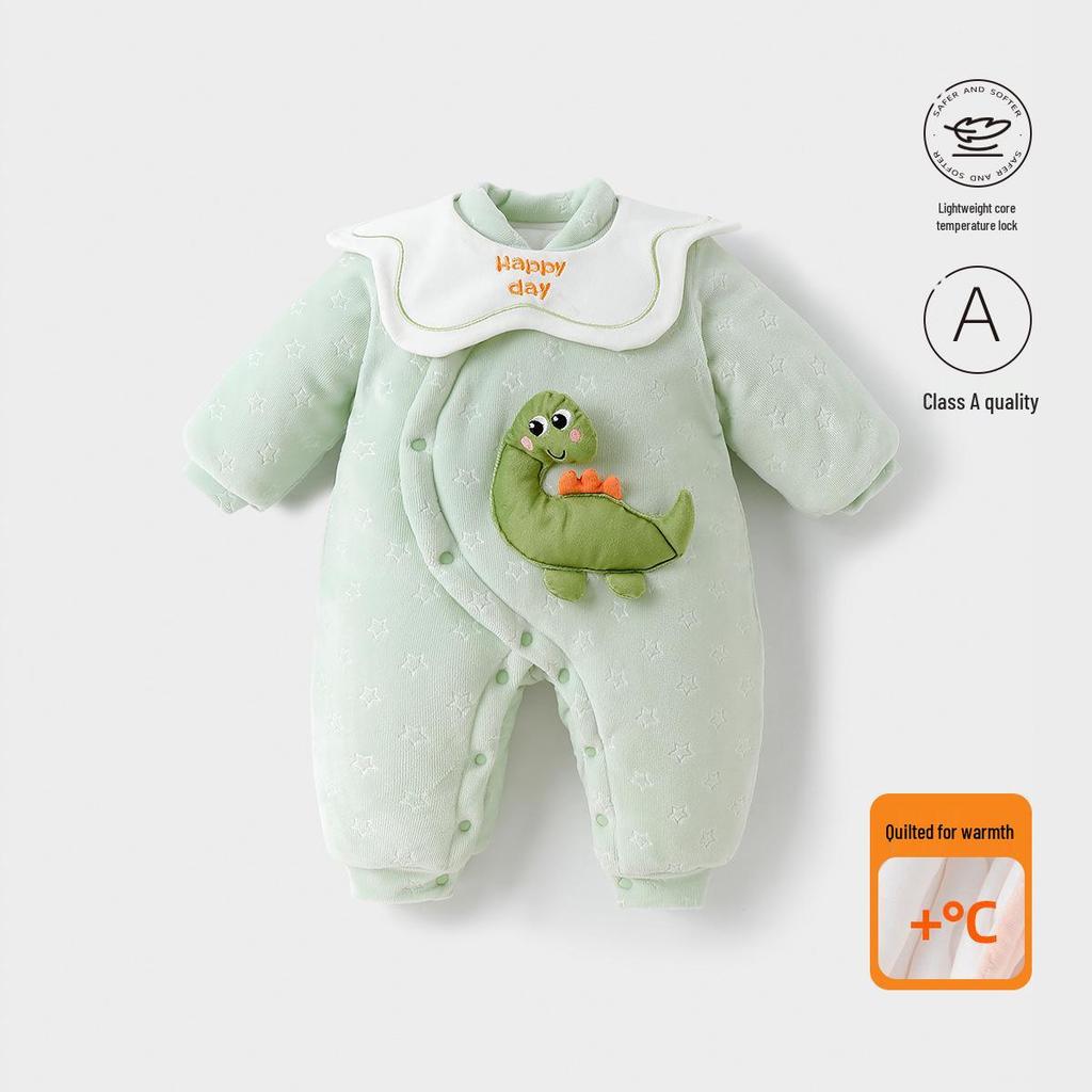 Super süßer Samt-Baby-Strampler: Wintergefütterte, dicke Baumwolljacke für Jungen und Mädchen