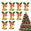 Christmas Bell Decorations Gold Metal Wreath Ornaments With Bowknots Christmas Garland Bell Decor Christmas Tree DIY Decoration