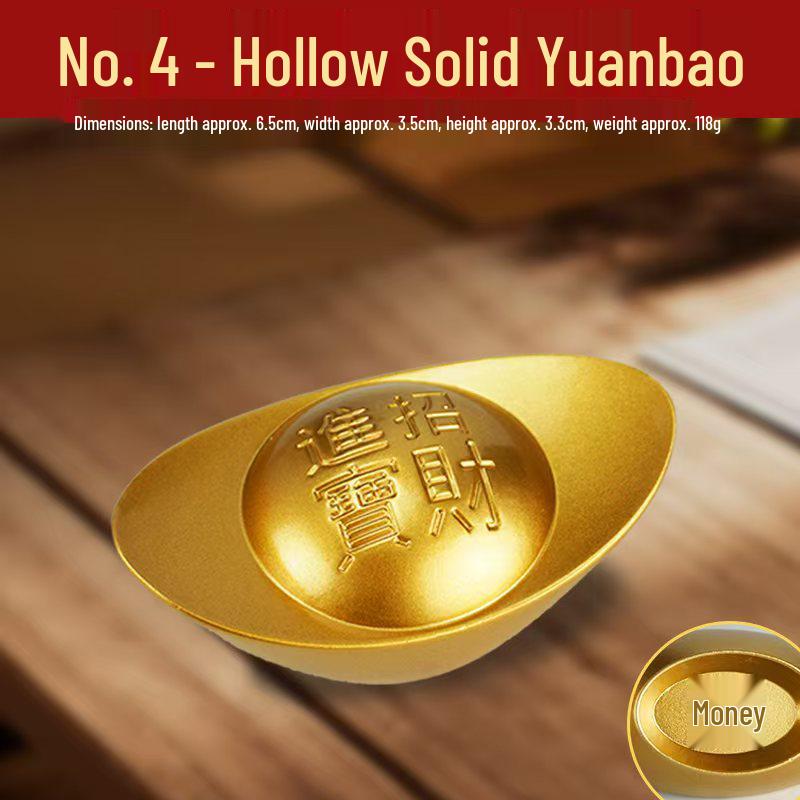 Solid Brass Sand Gold Yuanbao Ornament for Home or Shop Decor