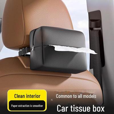 Boîte à mouchoirs multifonctionnelle pour voiture: Support haut de gamme pour dossier de siège et pare-soleil