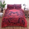 3D skull bed linen set cartoon watercolor rose flower skull quilt cover cushion cover queen size white bed cover set