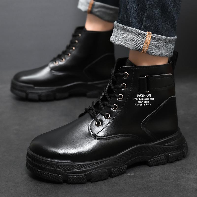 

Ботинки Martin мужские весна 2025 новые кожаные ботинки с мягкой подошвой корейская версия высокие модные повседневные рабочие ботинки 44