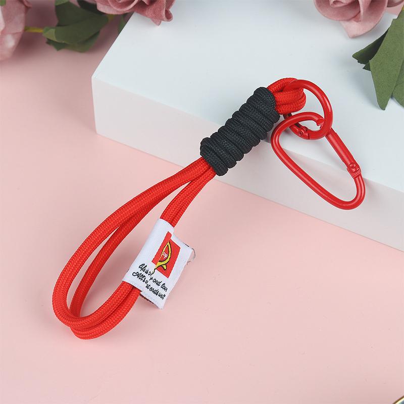 Colorful Wrist Strap Keychain Creative Braided Lanyard Keyring For Women Anti-Lost Phone Charm Bag Pendant Accessories