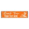 Vintage Aluminum Beach Sign 40x10cm Customizable Retro Vacation Wall Decor Indoor/Outdoor