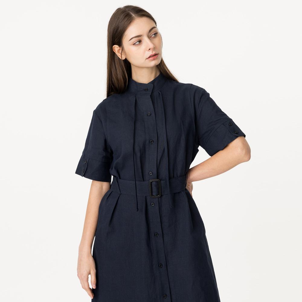 Bunderghost Action Pleats String Long Dress Dark Navy