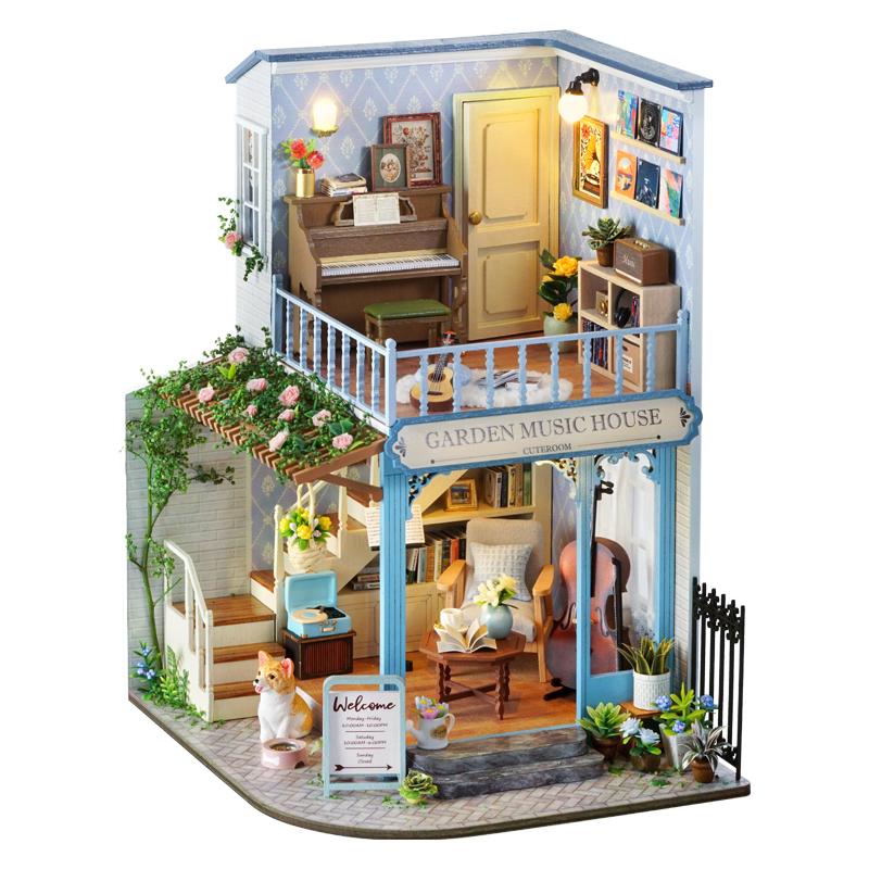 

New DIY Miniature House Kit - Encounter with Time,Melody of Happiness Retro Sweet Style Coffee-Themed Creative Gift
