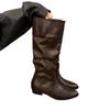 Suding Home Coarse Heel Pointed Pile Boots Long Boots Women's Shoes 2025 New Spring, Autumn and Winter Medium Tube Skinny Knight Boots