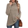 Women's Fall/Winter Sweaters New Arrival Solid Color High-Neck Sweater Women's Loose-Fit T-Shirt Top