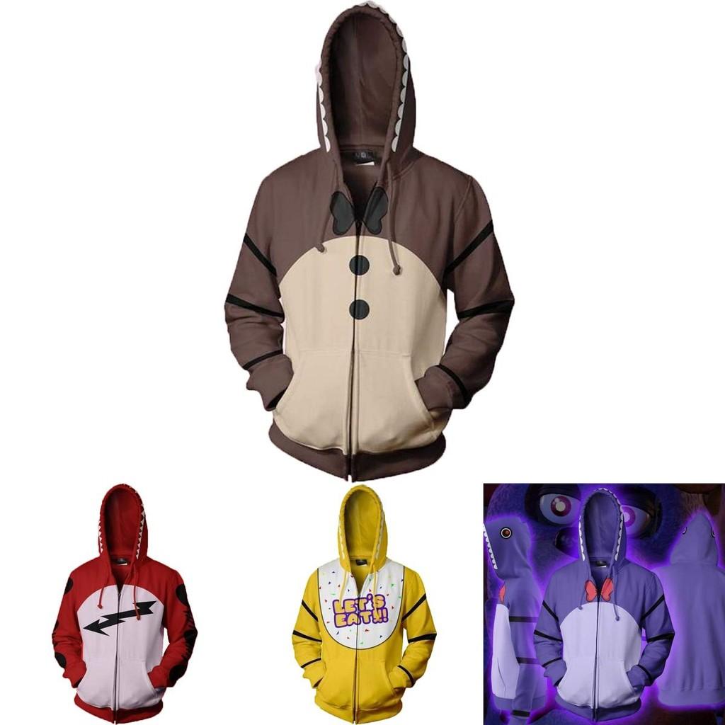 Prémiová mikina s kapucí Five Nights At Freddy's Fnaf Cosplay kostým s živým vzorem