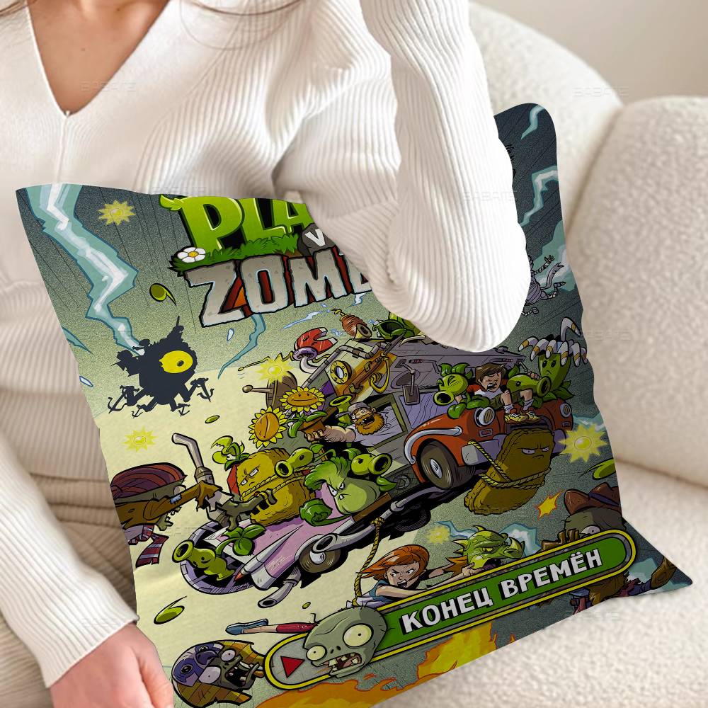 Game P-Plants Vs Z-Zombies Decorative Room Aesthetics Pillow Case Home Decor Bedroom Sofa Bed Couch Pillow Cover 45x45