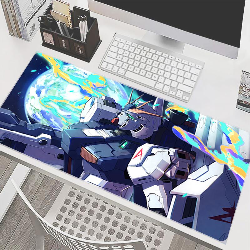 Mouse Pad Mmechanical Warrior Ggundam Office Desk Mats XXL Gaming Accessories Edge White MousePads Laptop Keyboard Mat