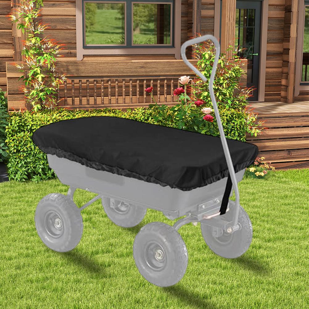 For Garden Cart Cover for Wagon Cart Waterproof Tear Resistant with Adjustable Bottom Drawstring 59 by 37 Inch