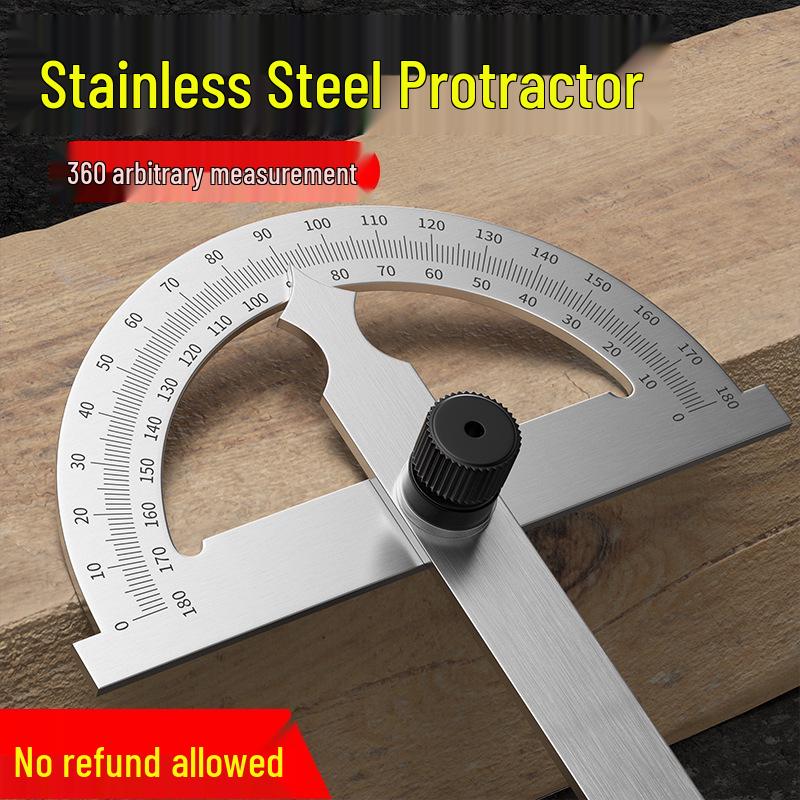 Многофункциональный прецизионный транспортир и угломер из нержавеющей стали для деревообработки Solid Economy 90x100MM