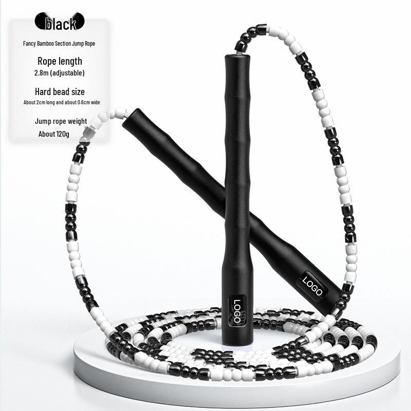 Adjustable Children's Bamboo Jump Rope – Tangle-Free for Beginners & Students, Customizable with Logo.