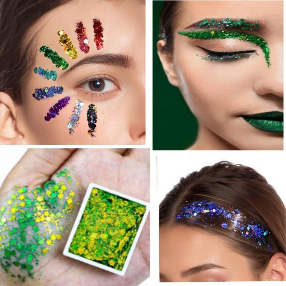 Removable Pans Color Shifting Glitter Lightweight Face Glitter Creative Gift Self Adhesive