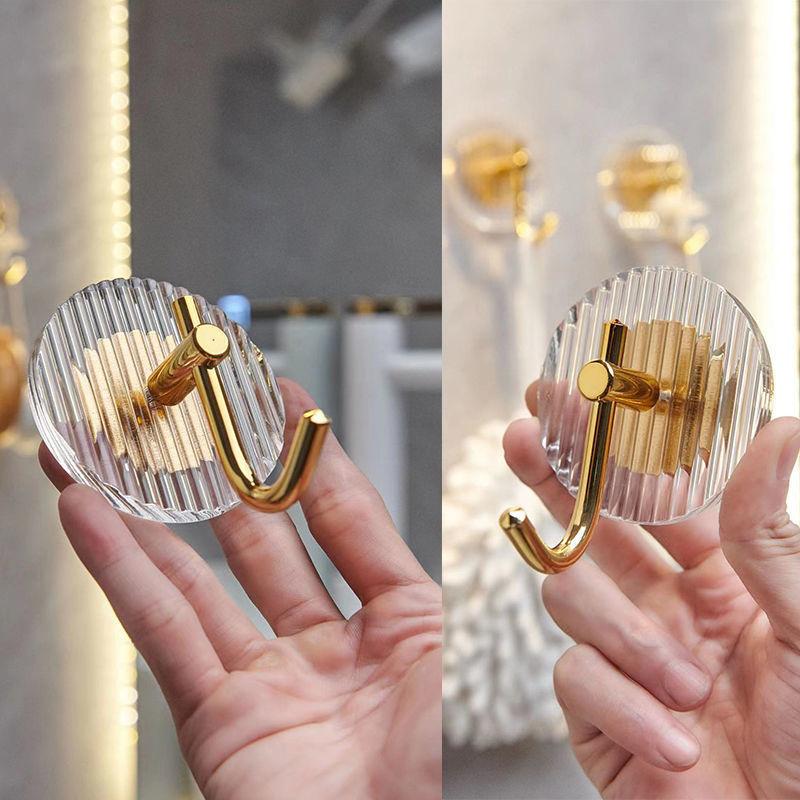 1/4Pcs Self-Adhesive Wall Hooks Acrylic Bathroom Hooks For Hanging Waterproof
