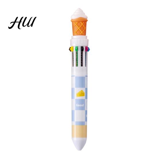 Cute Style Writing Tool Fast Food Themed 10-Color Ballpoint Pen French Fries Burger Cheese Pattern Topper Designs Multi-Color for Journaling And Notes