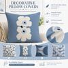 Nordic Blue White Floral Cushion Cover 2D Flat Printed Peach Skin Pillowcase Modern Minimalist Throw Pillow Case For Sofa Decor