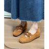 Bow Inner Height Increase Mary Jane Shoes Women's Square Head Flat Bottom Temperament Shallow Mouth Grandma Shoes Single Shoes