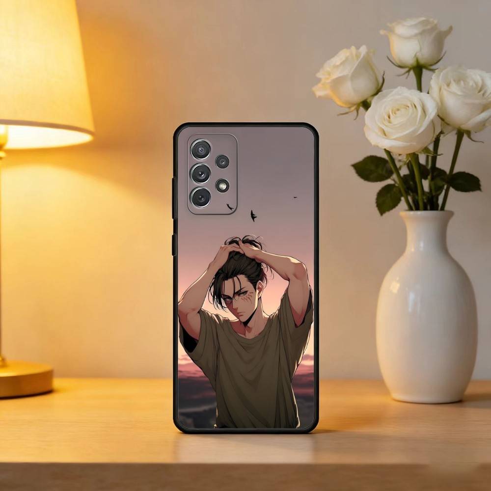 

E-Eren Y-Yeager T-Titans Phone Case For Samsung Galaxy A73,A72,A71,A70,A53,A52,A51,Soft Silicone Black Cover Samsung a32 4g