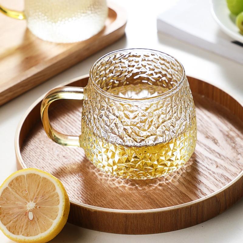 Hammer Pattern Coffee Cup Heat Resistant Glass Cups Juice Mug Office Household Drinking Glasses Kitchen Gadgets Drinkware Gifts