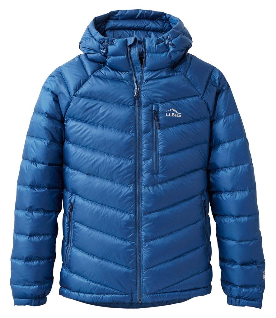 LL Bean Ultralight 850 Down Jacket with Japan Size Ocean 0UXF121002 Men's Hood, Fit, Small, Blue,