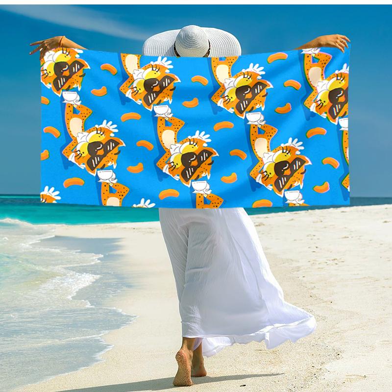 Ultra-Soft Beach Towel with Cheetos Theme,Ideal for Pool - Camping, Diving - Perfect Travel Essential, Vibrant Beach Towel.