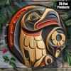 D Flat Haida Theme Round Aluminum Metal Decorative Plaque Sign Home Decoration Suitable for Bar Kitchen Cafe Family Room