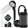 Draagbare Elektrische Campingdouche, 6000mAh Oplaadbare Pomp LED Display 4 Spuitstanden
