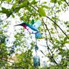 Glazed Iron Glass Hummingbird Wind Chimes Green Blue Colors Stained Glass Ornament For Window Outdoor Garden Hanging Decoration