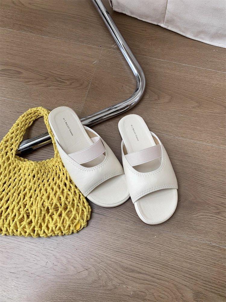 

Сяосян туфли на плоской подошве с одним словом для новых модных и универсальных женских юбок, крутые шлепанцы для женщин для пляжного отдыха 40