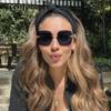 Oversized Square Rimless Punk Sunglasses Women Big Frame  Luxury Brand Metal Frameless Sunglass For Ladies Vintage Shades