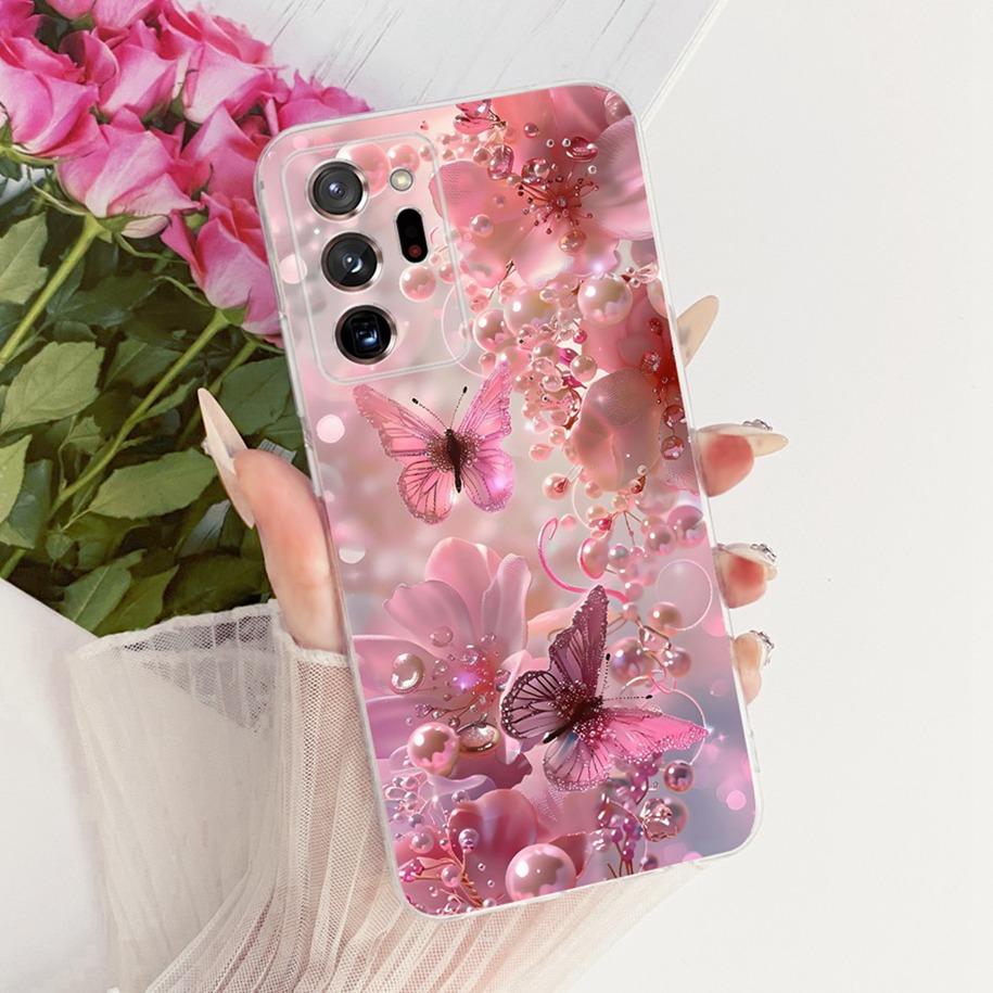 Case For Samsung Galaxy Note 20 Ultra Cover Popular Flower Soft Silicone Coque Slim TPU Bumper For Samsung Note 20 Note20 Fundas