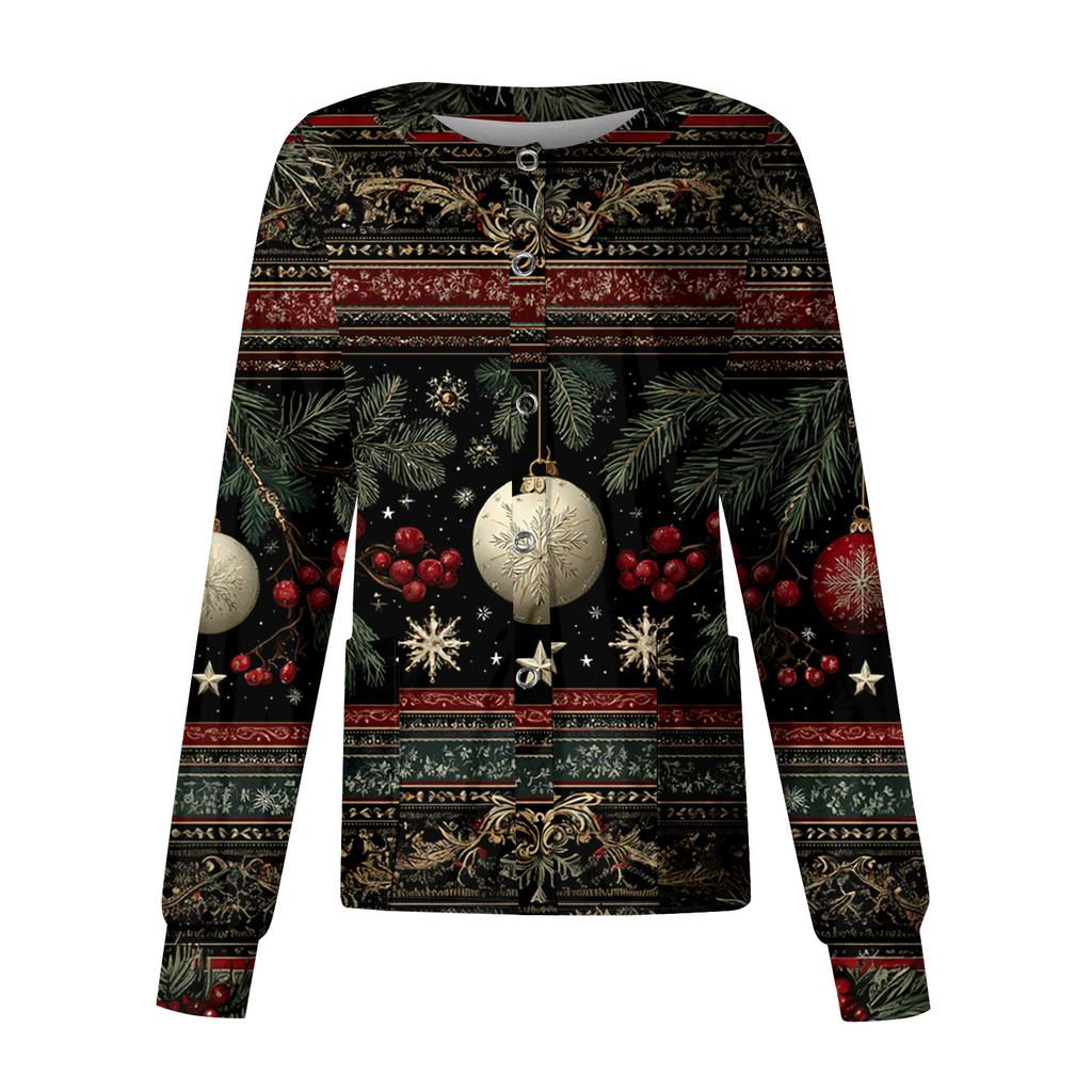 Women's Casual Long Sleeve Single Breasted  Printed Dry-nurse Top