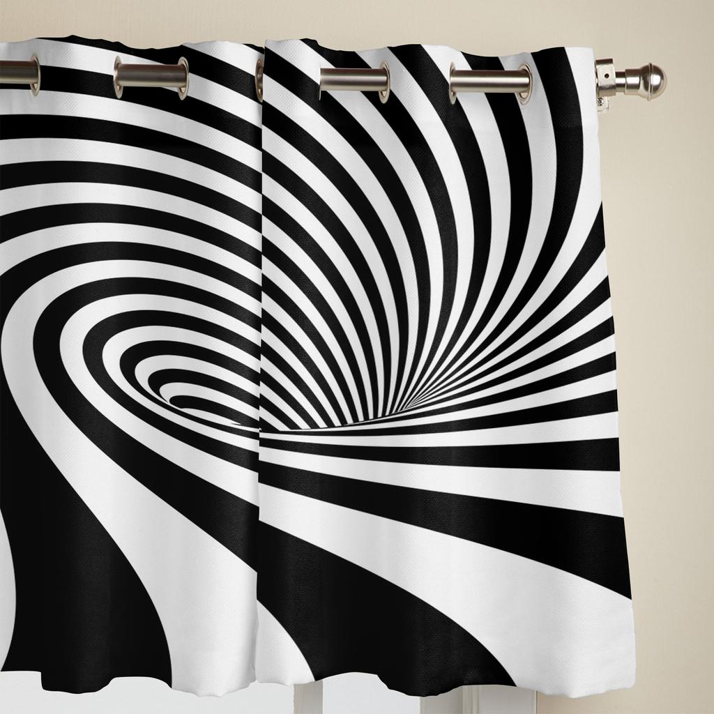 Striped Abstract Background Window Curtain Living Room Luxury Valance Curtain for Bedroom Home Kitchen Decor Curtain