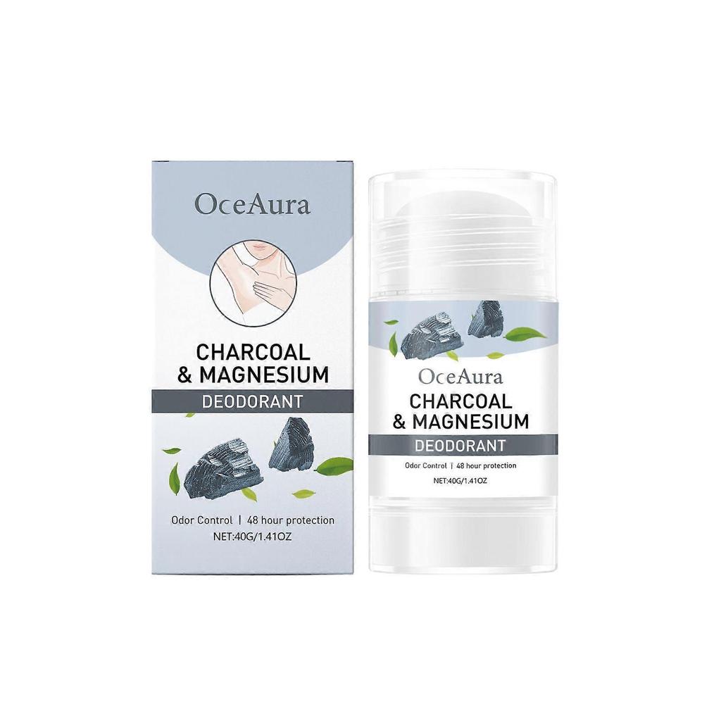 Charcoal & Magnesium Deodorant - 48H Odor Control & Sweat Management, Natural Underarm Protection 40g