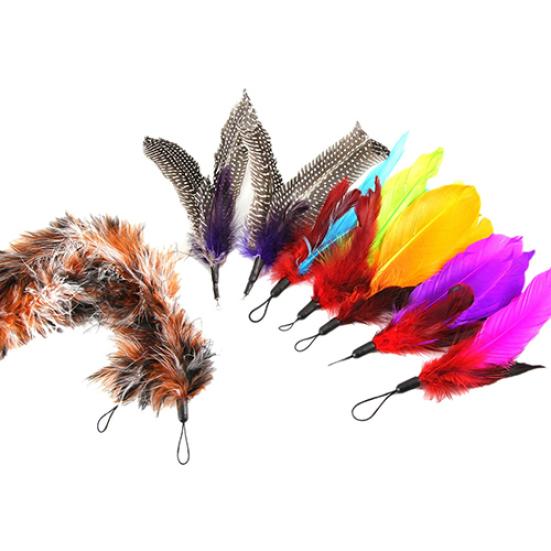 9 Pcs Multi Piece Replacement Feather Teaser Kitten Toy Interactive for Cats Wand