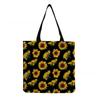 Women Vintage Linen Tote Bag - Large Capacity Sunflower Print Shoulder Handbag for Casual & Grocery Shopping KTB