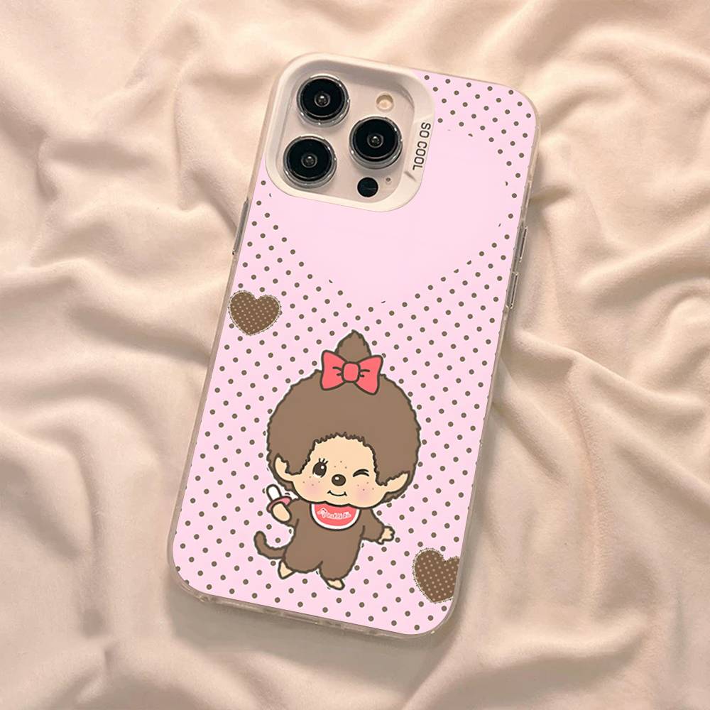 Cute M-monchhichis-s Phone Case For IPhone 17 16 15 14 11 12 13 Pro Max Plus Pro Colored Silver Cover